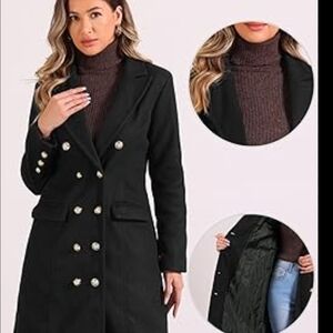 Raquel Allegra Black Double-Breasted Trench Coat